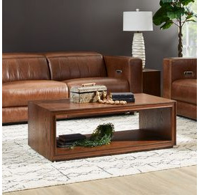 Waterfall Dark Brown Rectangular Coffee Table with Casters