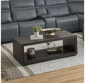 Waterfall Deep Ebony Rectangular Coffee Table with Casters