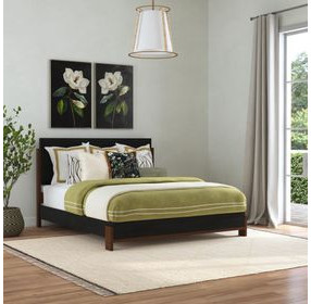 Waterfall Dark Brown and Deep Ebony King Panel Bed