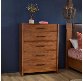 Lincoln Warm Walnut 5 Drawer Chest