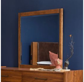 Lincoln Warm Walnut Rectangular Dresser Mirror