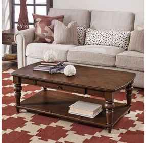 Bellevue Whiskey Brown Rectangular Coffee Table with Casters