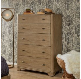 Normandy Warm Driftwood 5 Drawer Chest