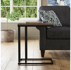 Melody Distressed White and Black Rectangular Accent Table