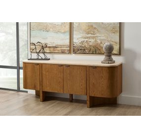 Eclipse Brown and White 4 Door Stone Top Sideboard