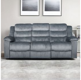 Willow Gray 86" Sofa with Dual Recliner