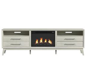 Clare Almond 82" TV Stand with Fireplace Insert