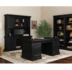 Willow Lane Ebony Black 68" Credenza with USB Charging
