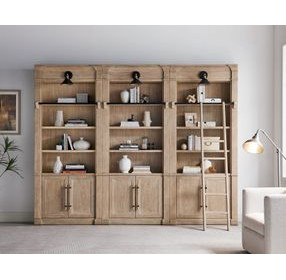 Willow Lane Brown 3 Piece Tall Bookcase with Ladder