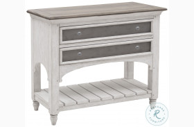 Glendale Estates Distressed White And Dark Wood Tone 2 Drawer Open Nightstand