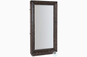 Traditions Rich Brown Floor Mirror WIth hidden jewelry storage