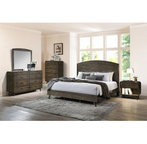 Rex Walnut Queen Panel Bed
