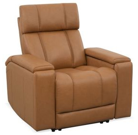 Phoenix Autumn Caramel Leather Zero Gravity Power Recliner with LED and USB Charging