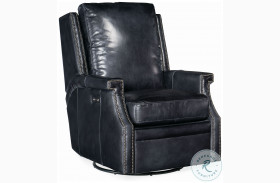 Collin Checkmate Champion Leather Swivel Glider Power Recliner