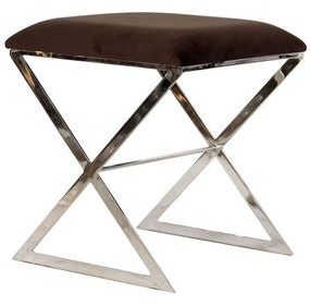 X Side Brown and Silver Stool