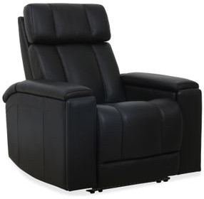 Phoenix Autumn Black Leather Zero Gravity Power Recliner with LED and USB Charging