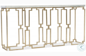 Evermore Gold And White Marble Top Console Table