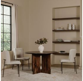 Early Beige Performance Fabric Upholstered Dining Chair Set of 2