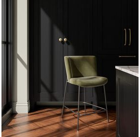 Early Green Upholstered Counter Height Stool