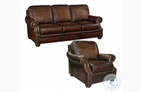 Montgomery Rich Brown Sedona Chateau Leather Living Room Set