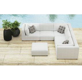 Frida Beige Upholstered Outdoor Square Modular Ottoman