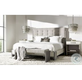 Foundations Linen and Light Shale California King Upholstered Panel Bed