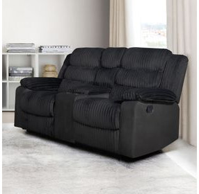 Willow Black 75" Console Loveseat with Dual Recliner