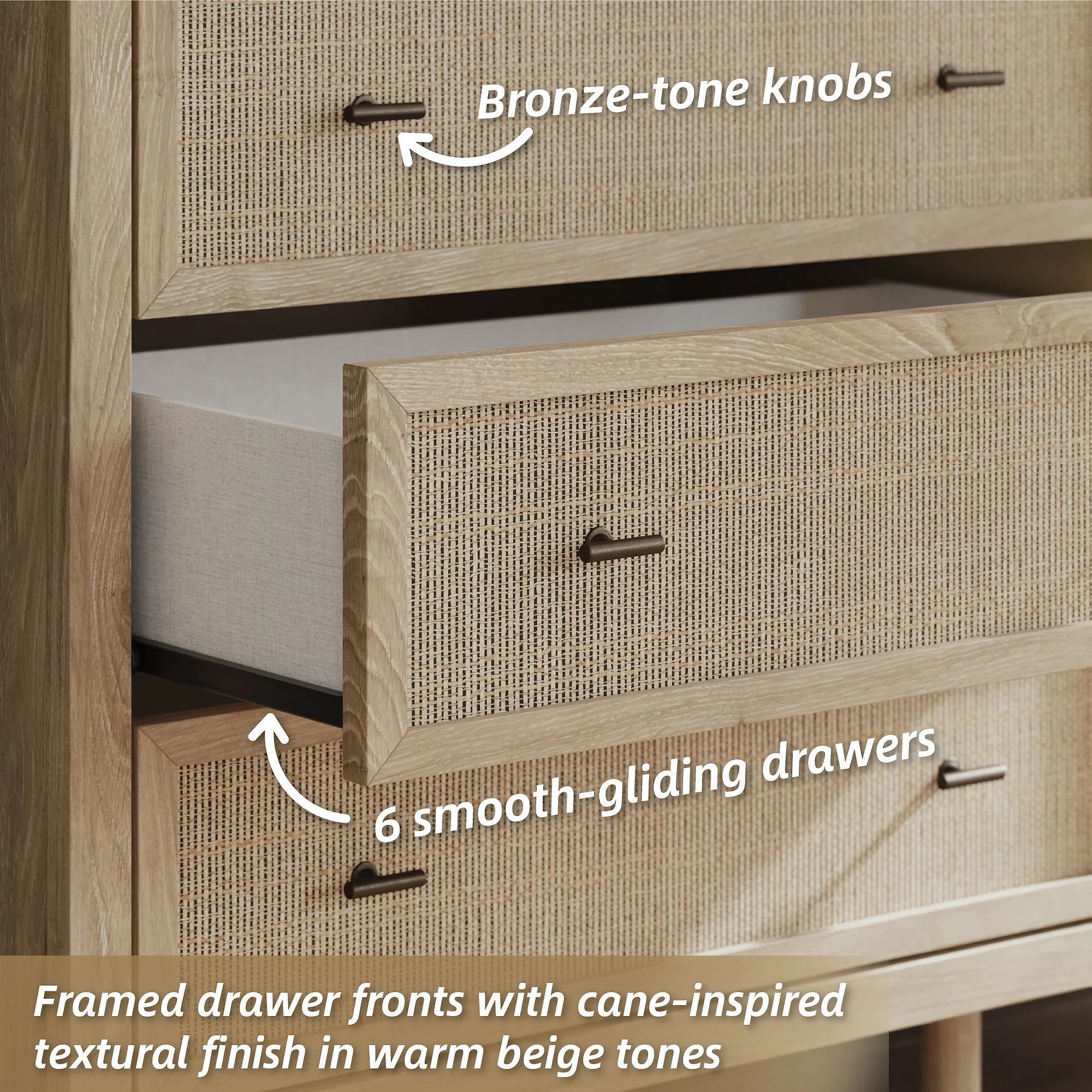 Cielden Tan 6 Drawer Dresser From Home Gallery Stores | Home