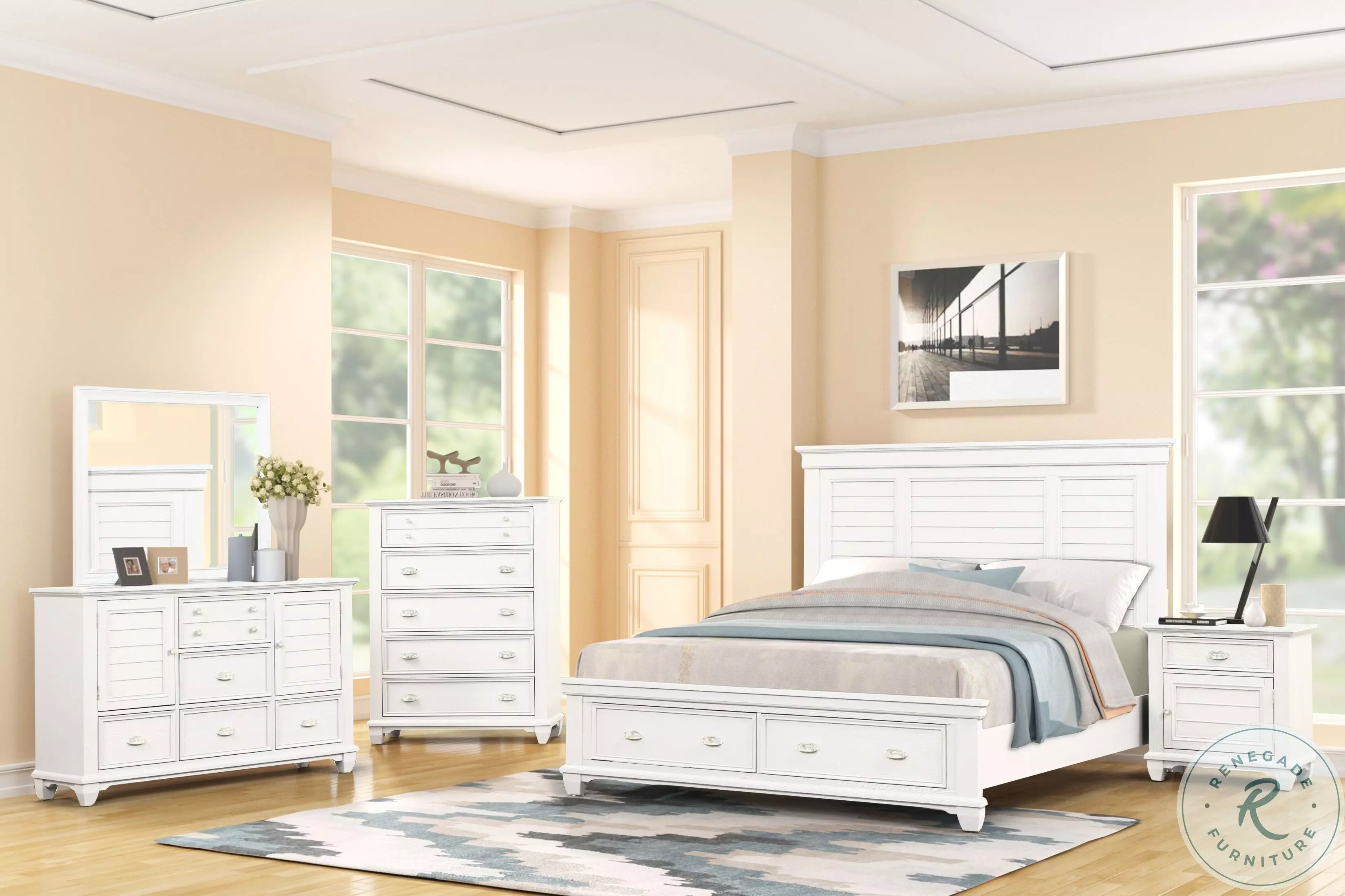 rooms to go white dresser Ridgefield 5 Pc King Bedroom Set With 3 Pc King Panel Bed, Dresser, Mirror Elevate your bedroom decor with this timeless and versatile nightstand that combines beauty and practicality in one exquisite design Avery White Colors,White Dresser |