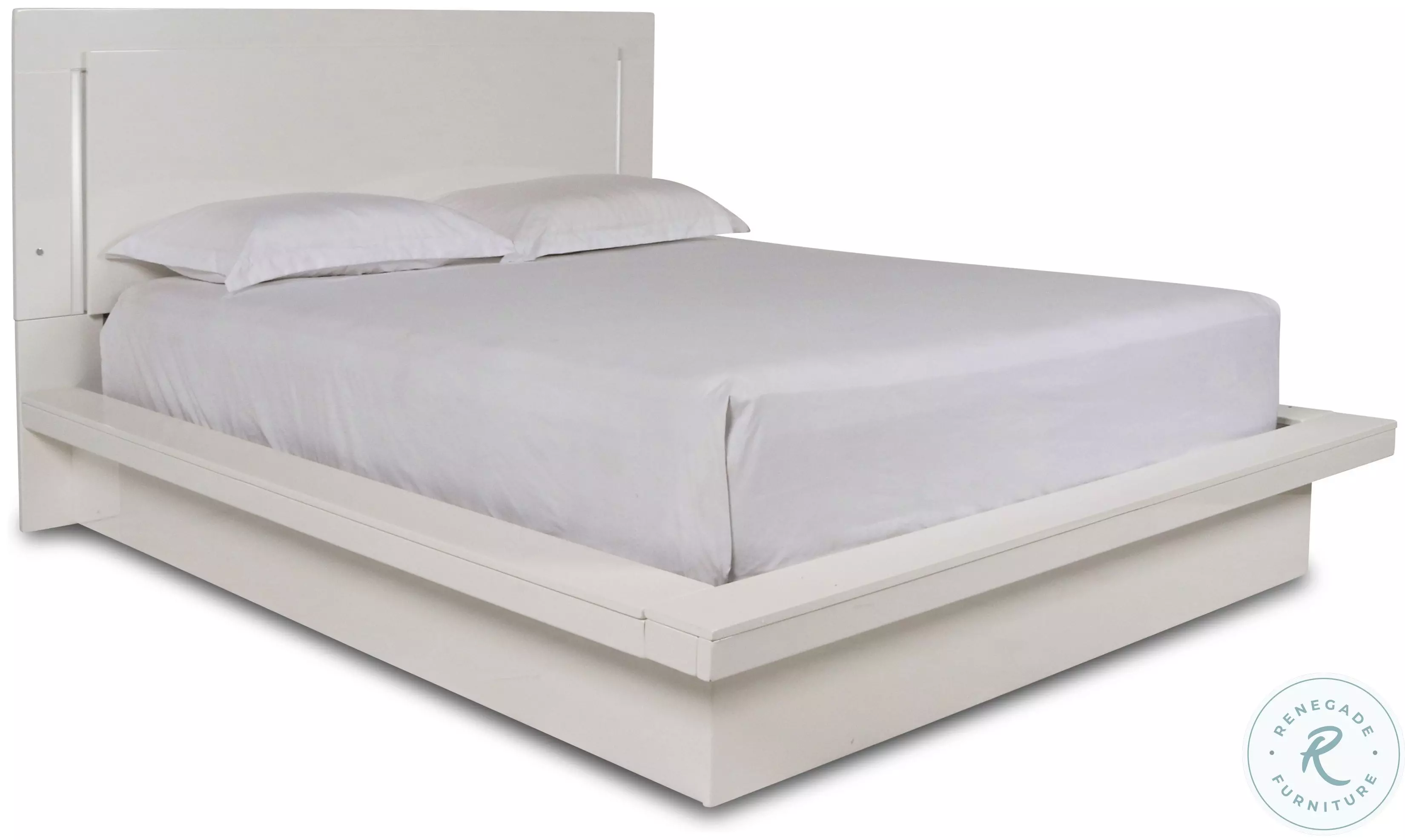 Sapphire High Gloss White Laminate King Platform Bed From Home