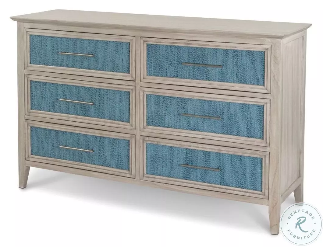 Blue Isles Ocean Blue and Aged Ivory Bedroom Set from Marra Home
