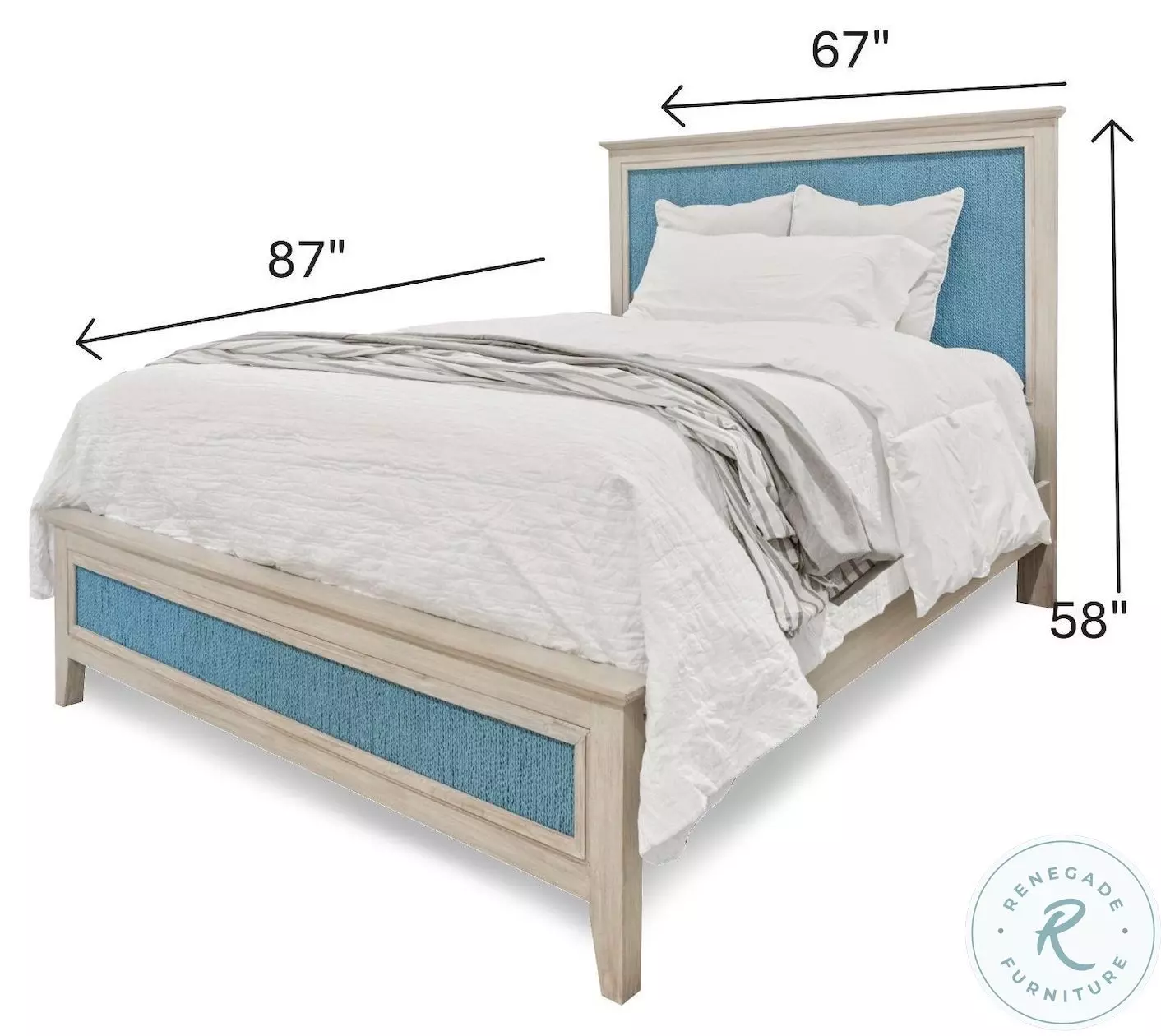 Blue Isles Ocean Blue and Aged Ivory Bedroom Set from Marra Home