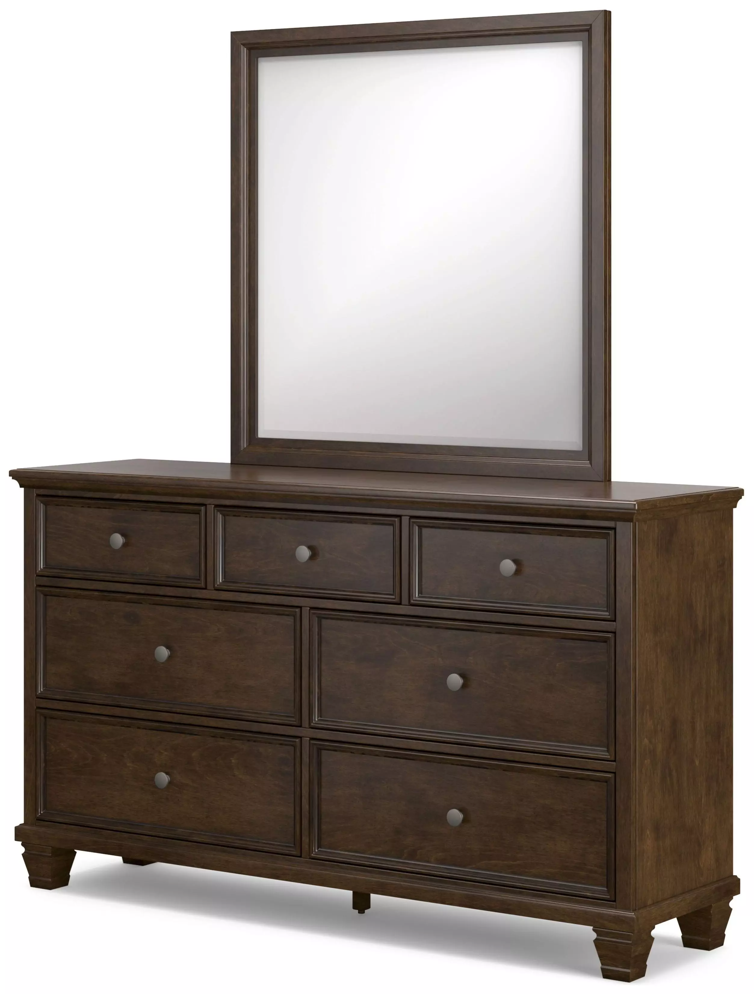 Ashley Danabrin 7 Drawer Dresser and Mirror, Brown