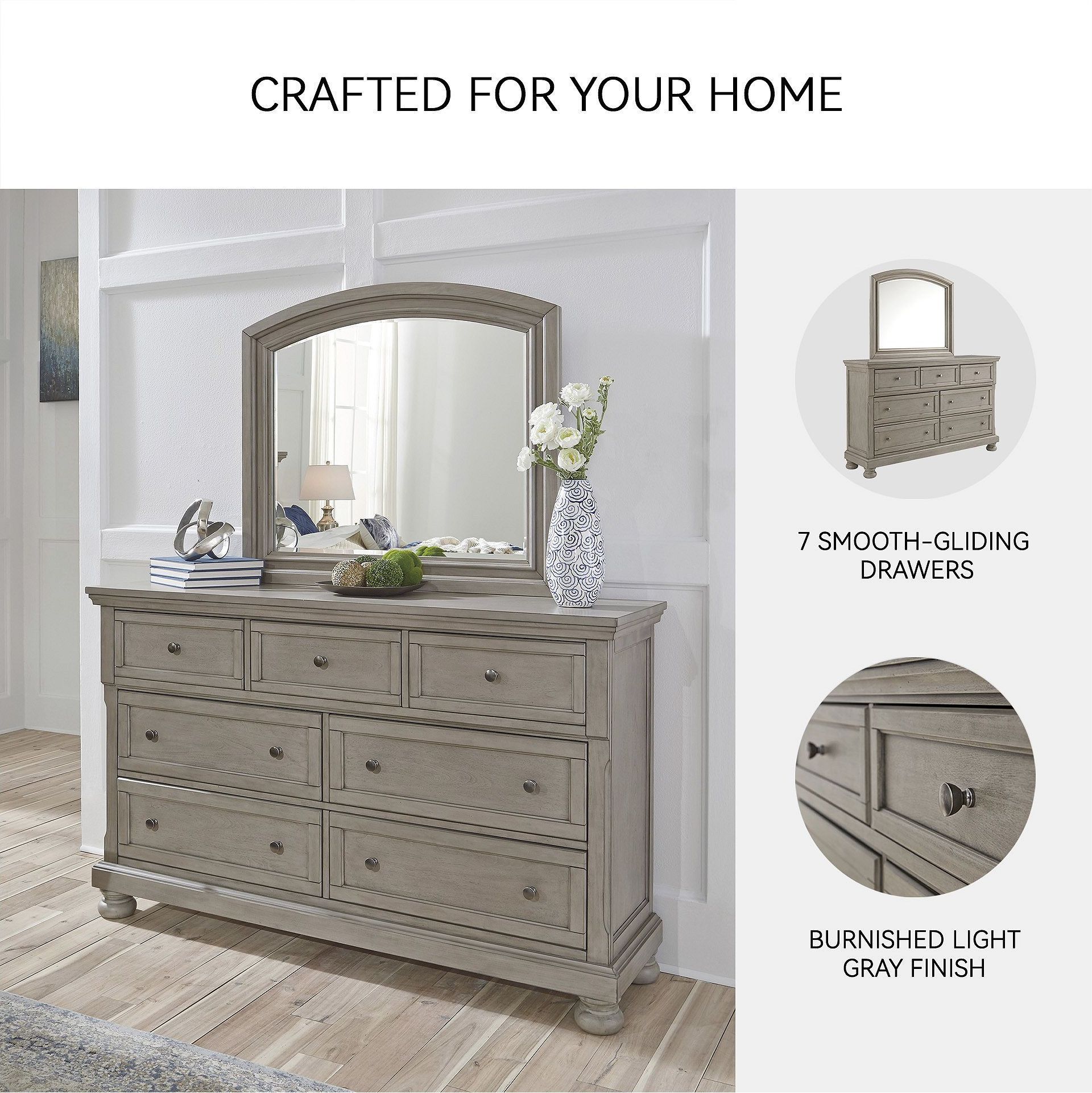 light grey dresser STOREMOLLA 8-drawer This dresser and mirror set is perfect for any modern bedroom Charlton Home Geli Extra Large