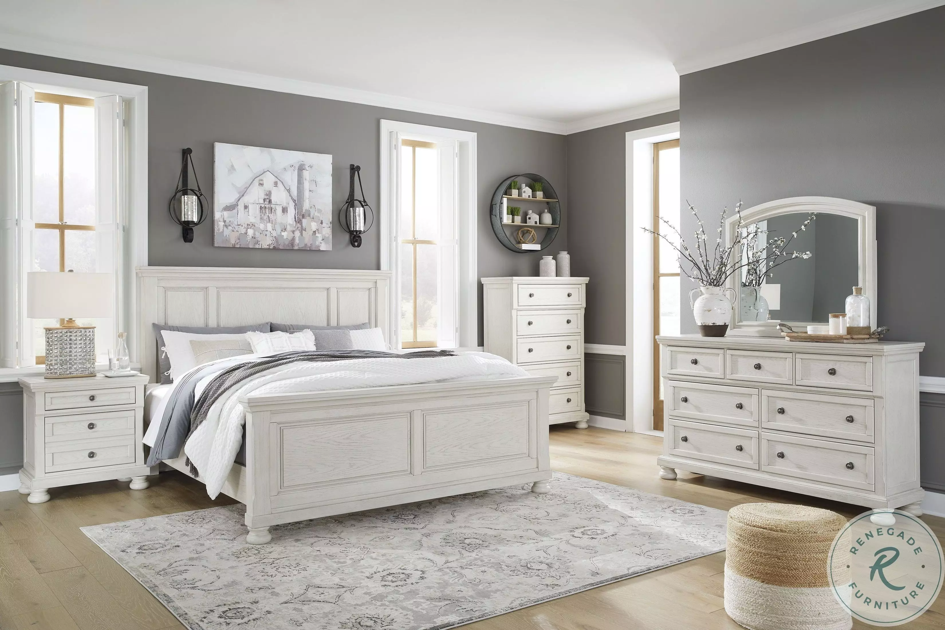 Robbinsdale Antique White Nightstand From Home Gallery Stores