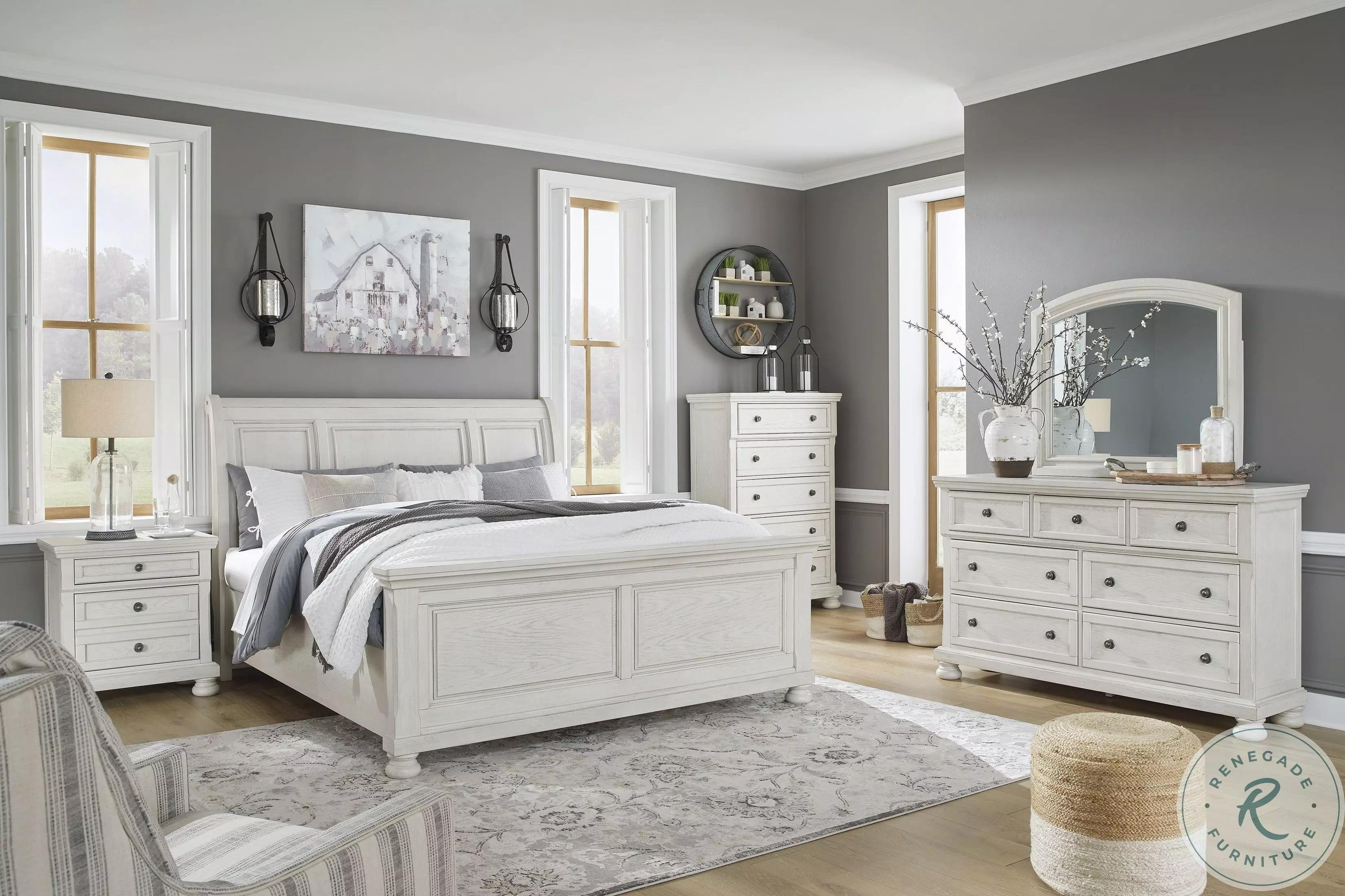 Robbinsdale Antique White Nightstand From Home Gallery Stores