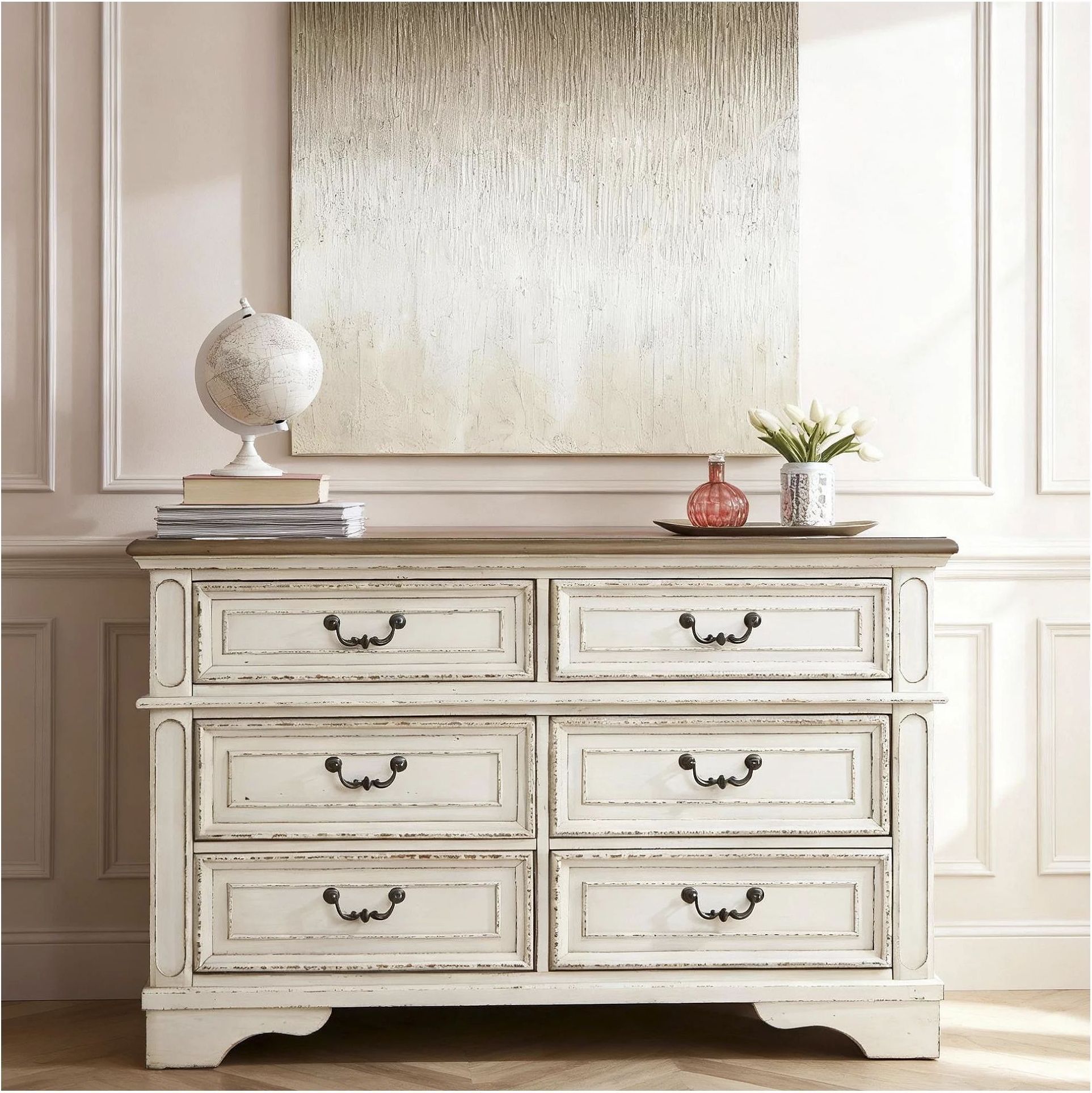 ashley furniture dresser Sharlance and Mirror in Brown making it suitable for transitional interiors Ashley Furniture Skye 5 Drawer