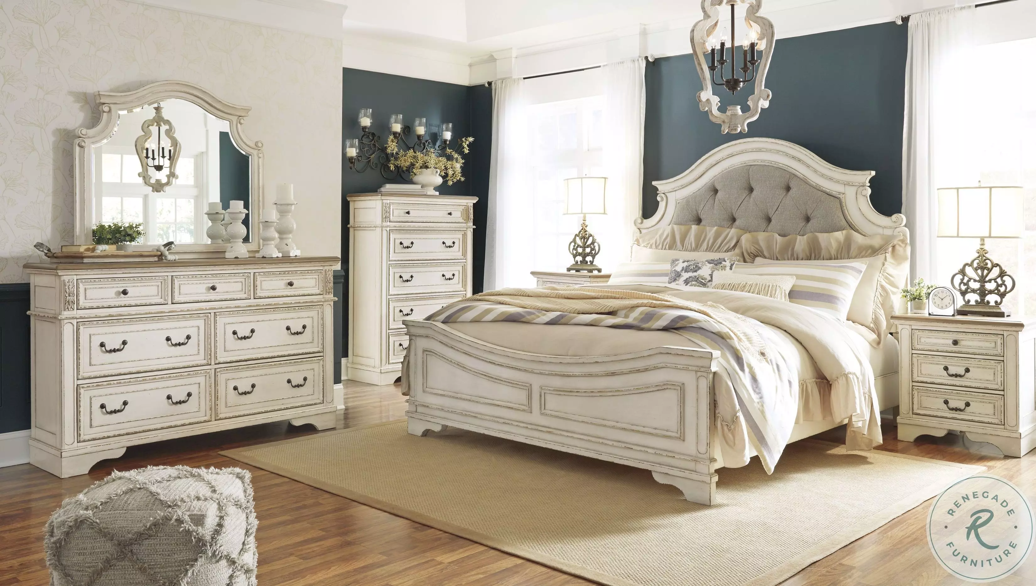 Realyn Chipped White 5 Drawer Chest From Home Gallery Stores