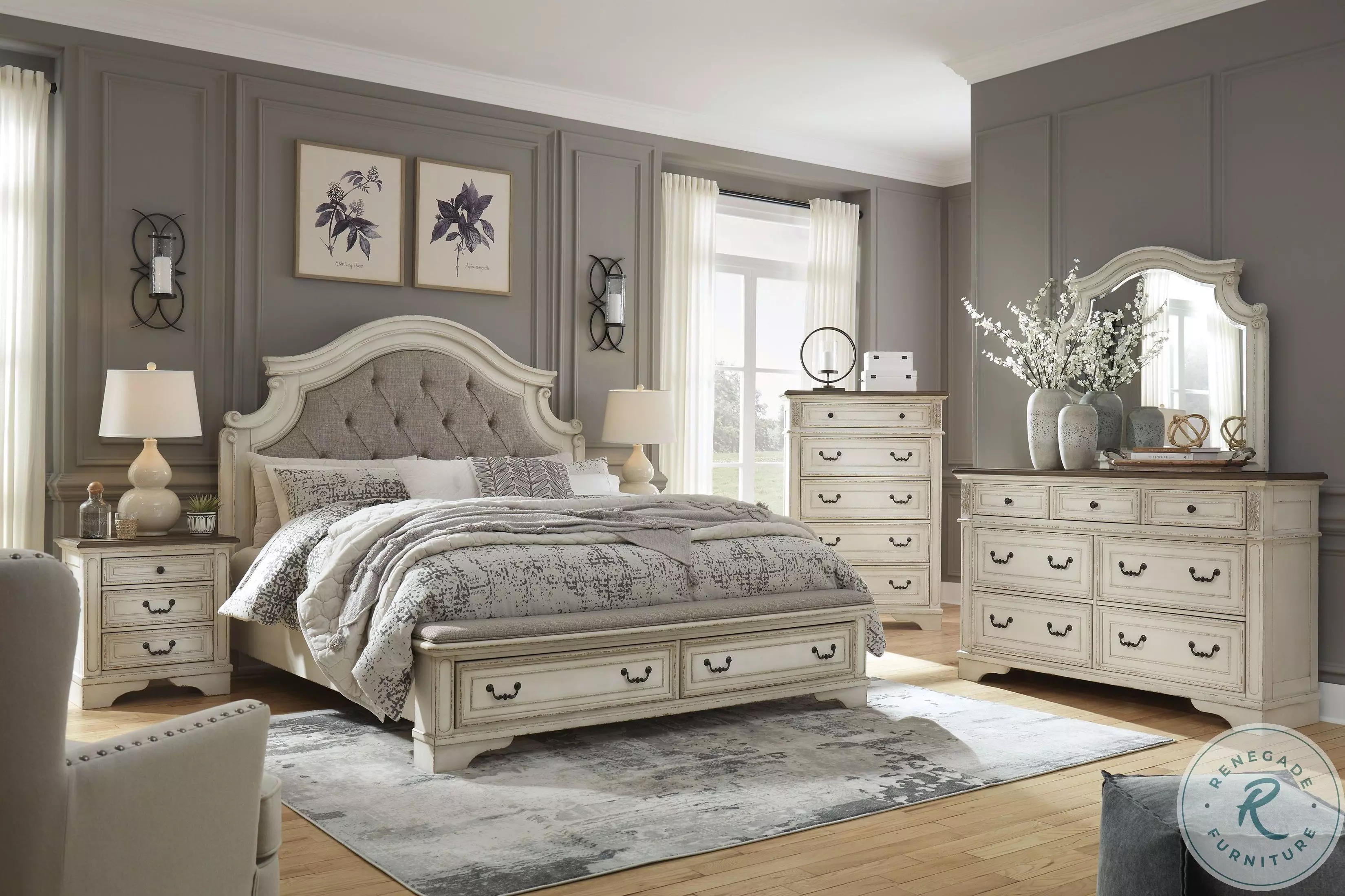 Realyn Chipped White 5 Drawer Chest From Home Gallery Stores
