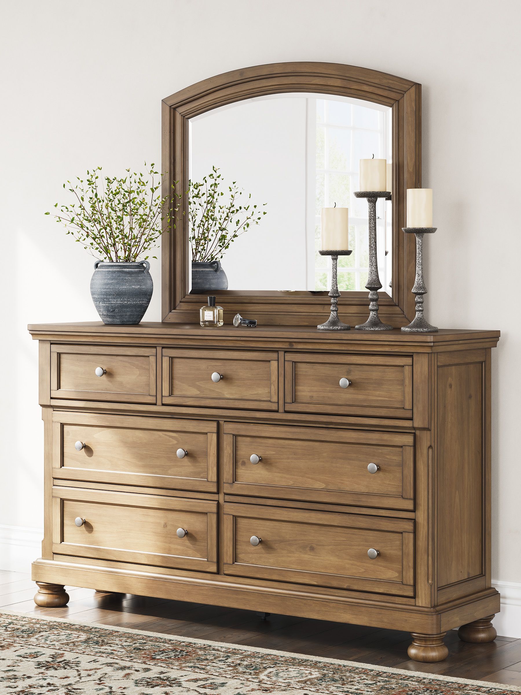 brown dresser with mirror walmart Lemaire Draped Midi Dress main image 0