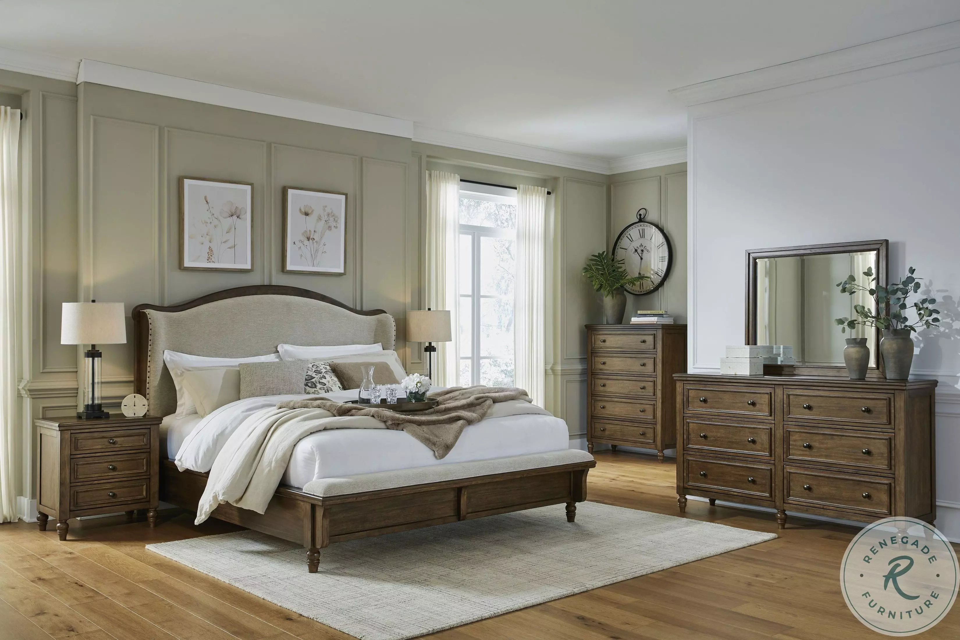 bedroom dresser set NOVAMAISON 7 Drawer and Nightstand Sets, 3 Pcs for Bedroom, Fluted Night Stand Set of 2 & 55