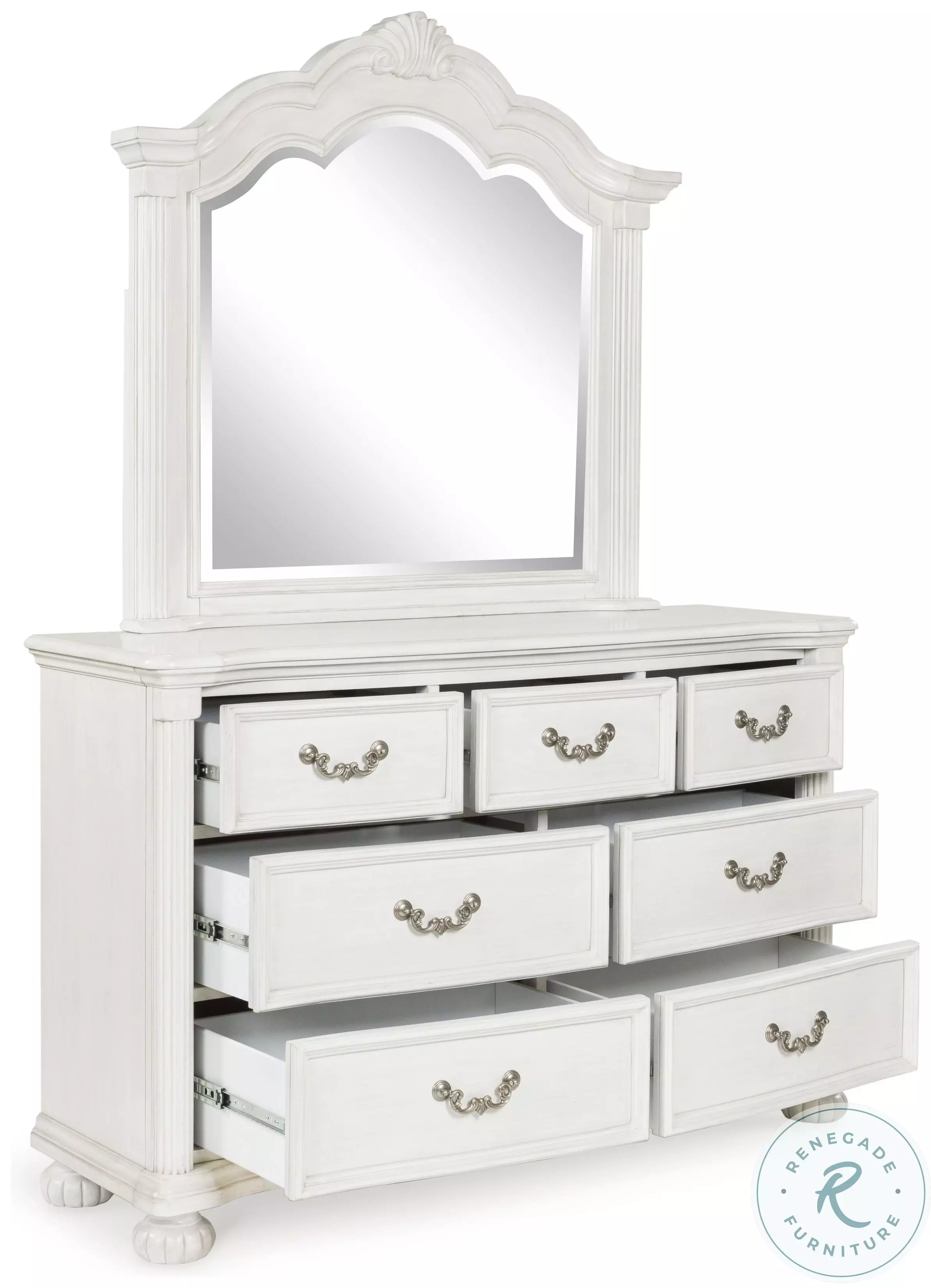 Montelaine Antique White Dresser and Mirror From Home Gallery Stores | Home  Gallery Stores