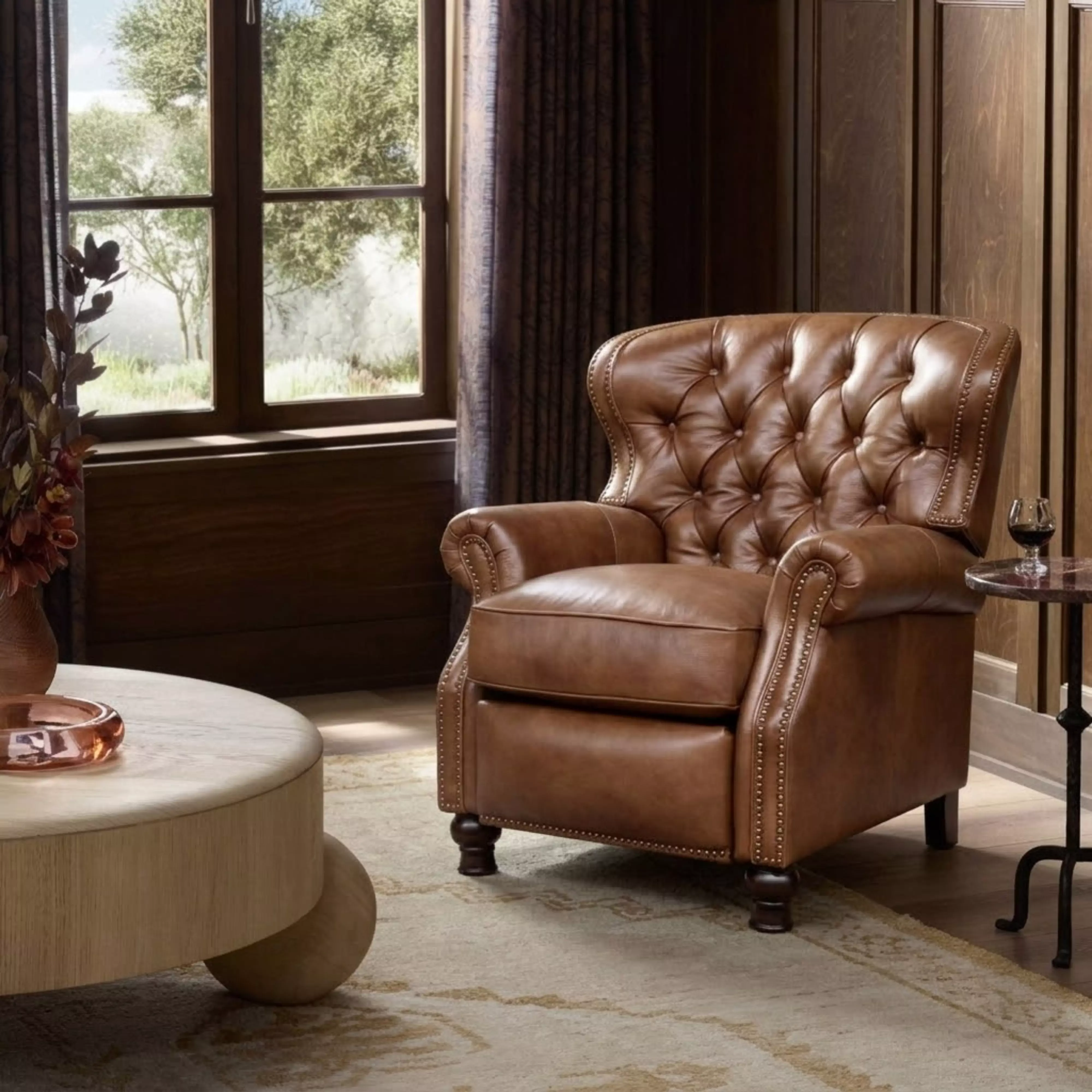 Presidential Wenlock Tawny Leather Recliner From Home Gallery