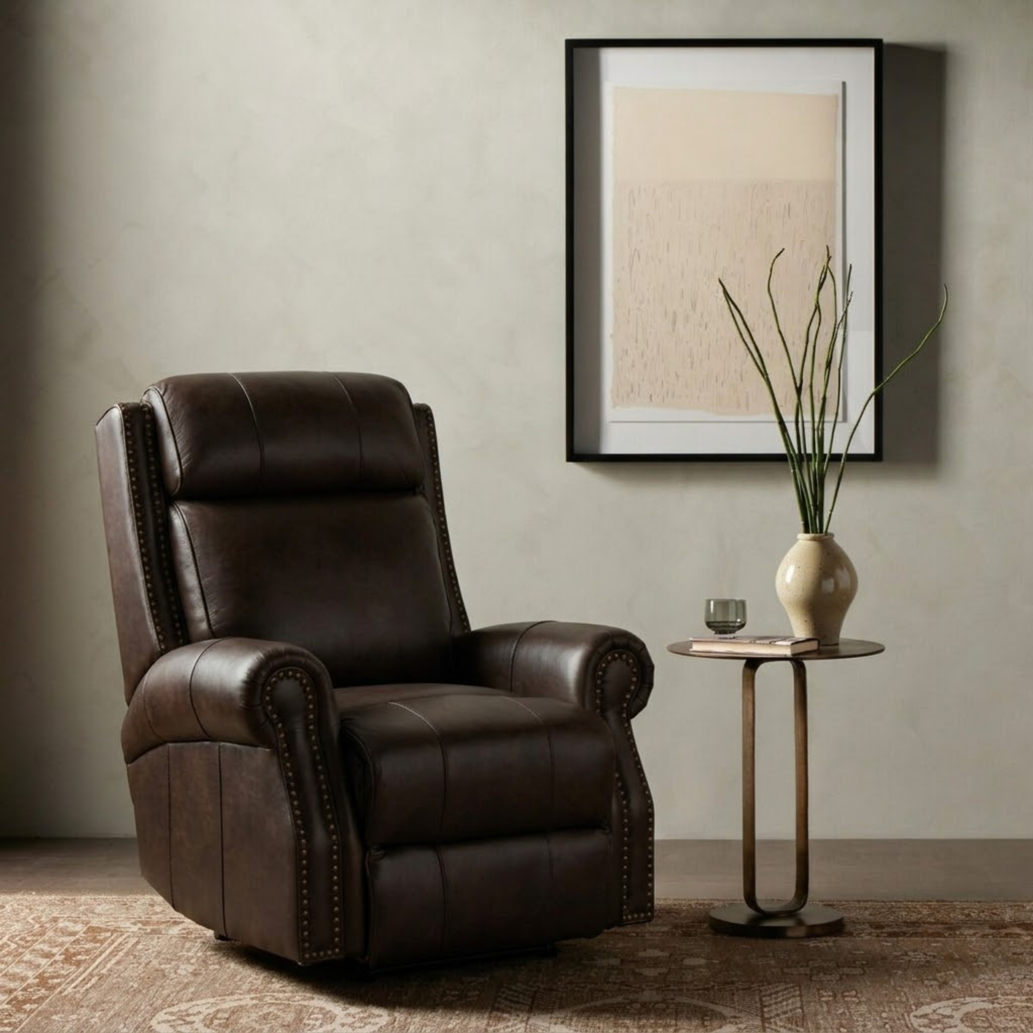 RaiZ:BlaZ フォリア LSR Blair Ashford Walnut Leather Big & Tall Power Recliner with Power