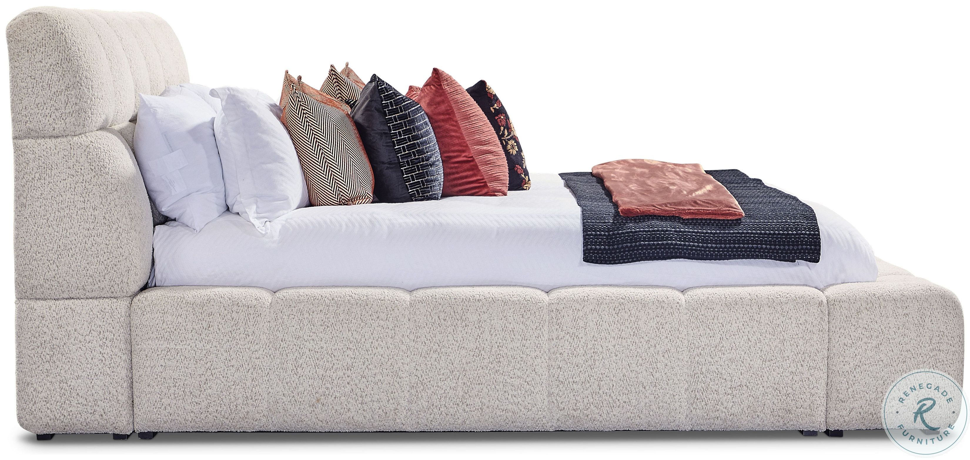 Escape Fluffy River Rock Upholstered Panel Bedroom Set From Home