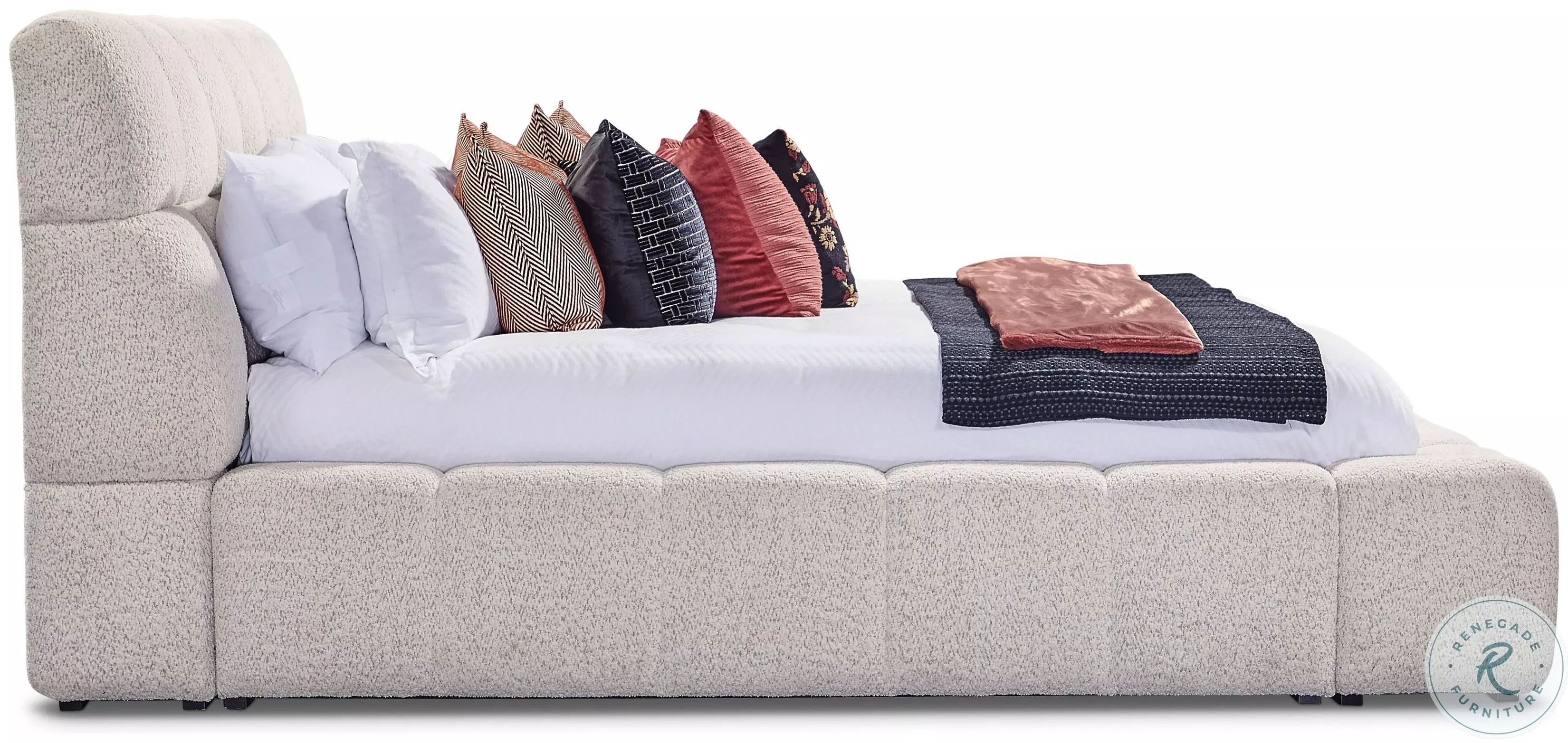 Escape Fluffy River Rock Upholstered Panel Bedroom Set From Home