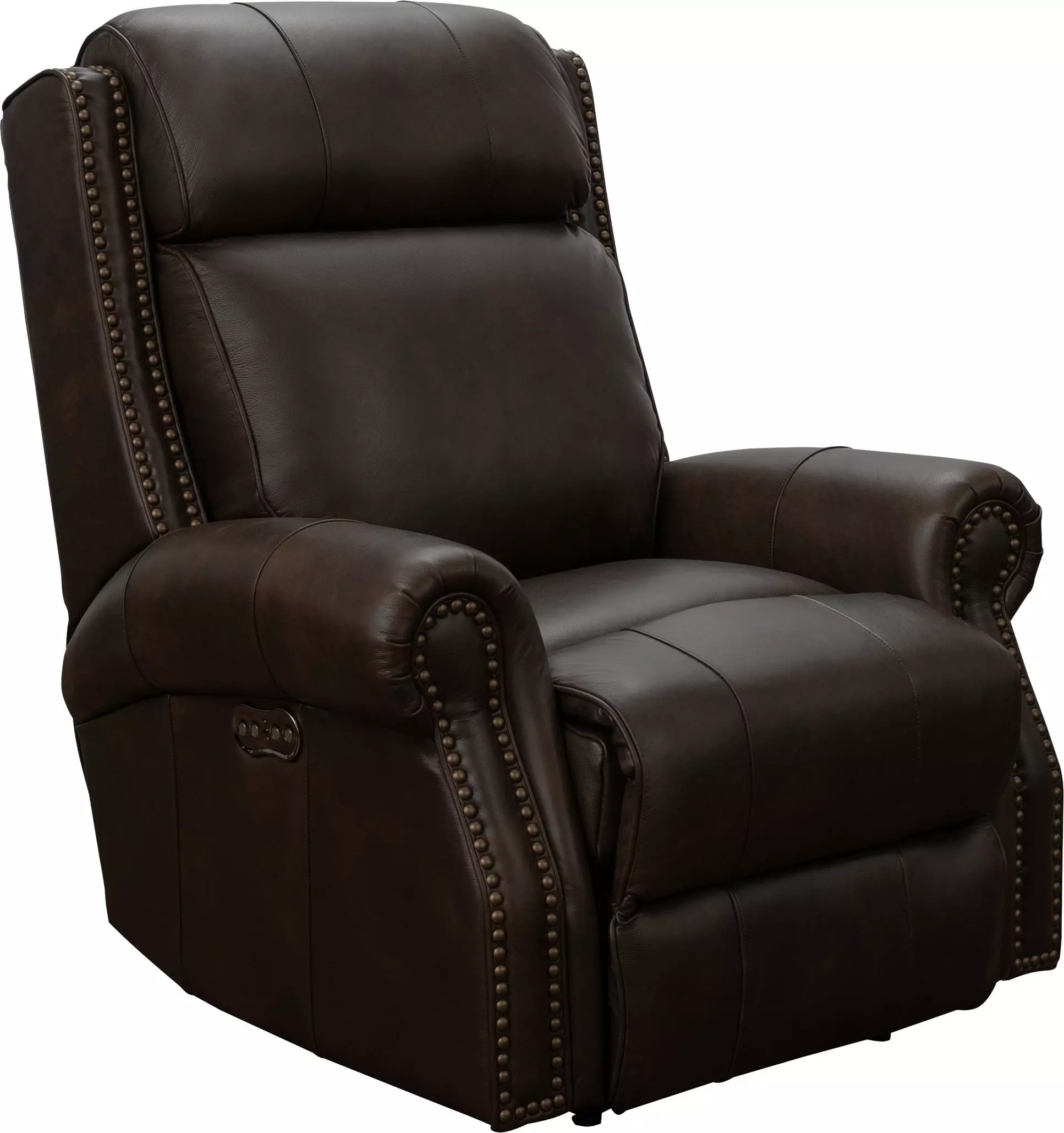 Blair Ashford Walnut Leather Big & Tall Power Recliner with Power