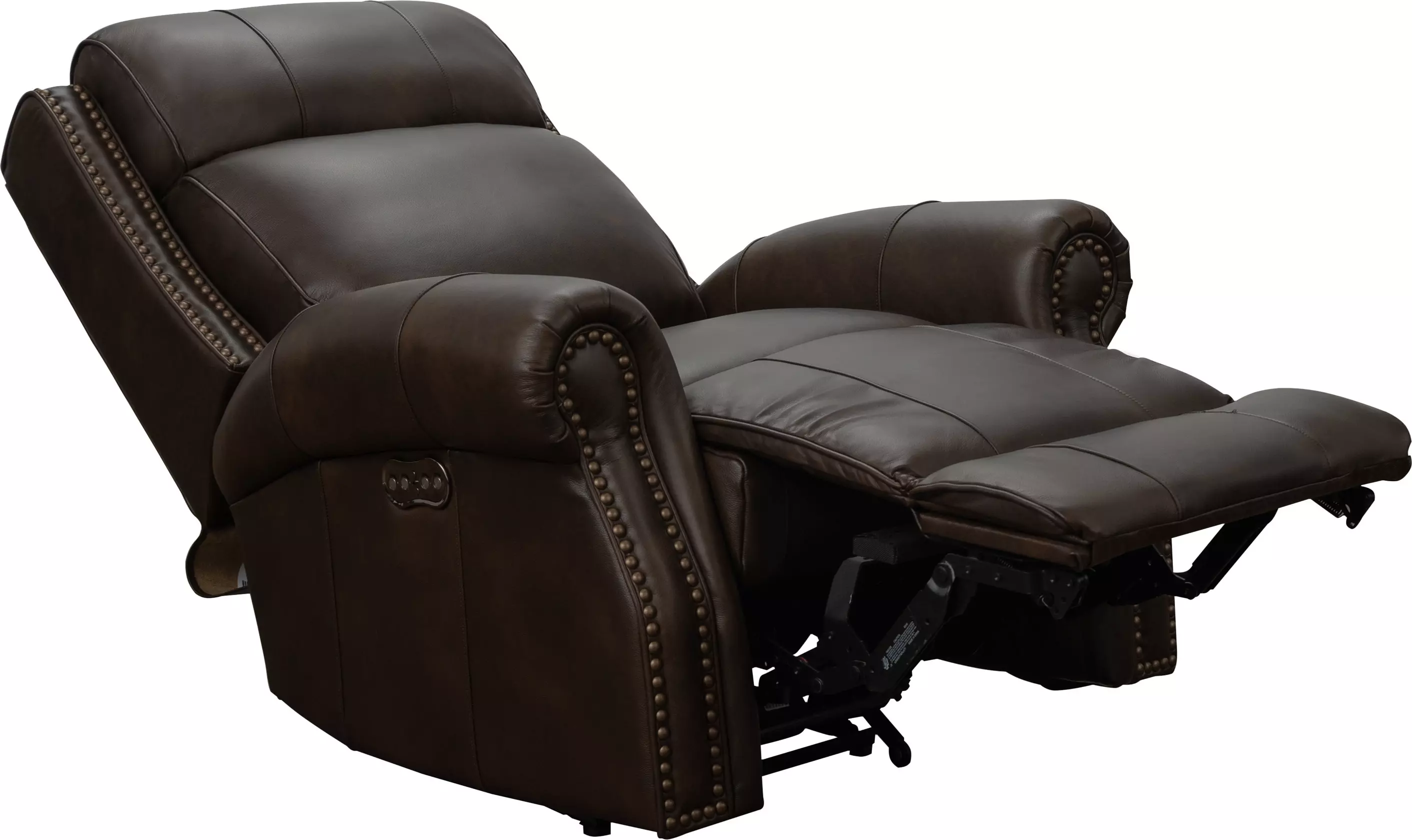 Blair Ashford Walnut Leather Big & Tall Power Recliner with Power