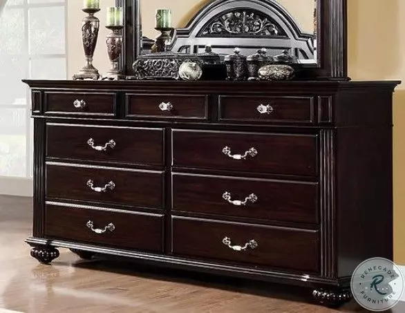 long black dresser cheap Lebec Rustic Extra Large Black 9 Drawer Dresser