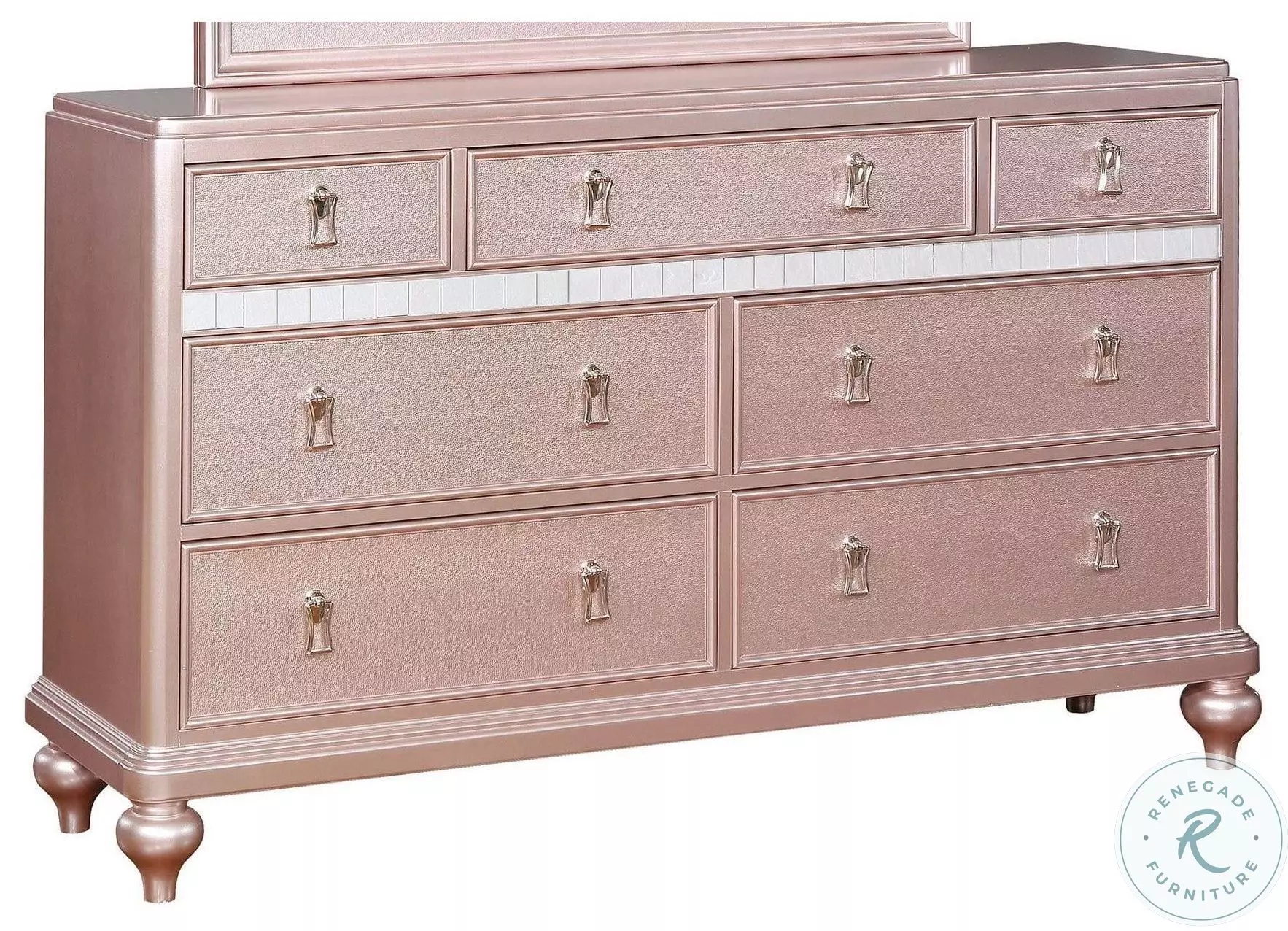 black and rose gold dresser Talia Black Lacquer & Rose Gold Dresser & Mirror 2071